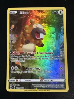 Bidoof GG29/GG70 Pokemon Crown Zenith Galarian Gallery Holo Rare NM - Image 1
