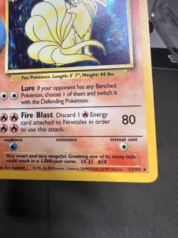 Ninetales #12/102 HOLO Pokemon Base Set LP+ - Image 3