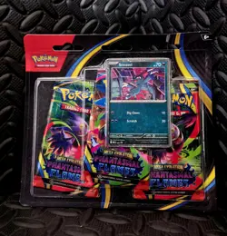 Pokemon TCG Mega Evolutions Phantasmal Flames Three Booster Pack Blister + Promo - Image 1
