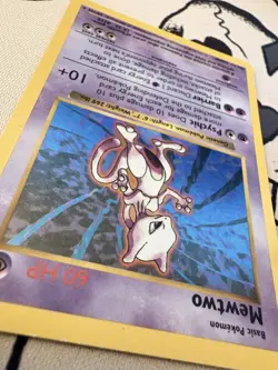 Pokemon Mewtwo 10/102 Base Set Shadowless Holo Rare WOTC Vintage 1999 LP - Image 4