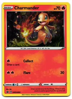 Charmander SWSH092 - 🌊 Sword & Shield Promo Pokemon TCG Holo 🖤 - LP - Image 1