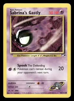 Sabrina's Gastly 93/132 Common Gym Heroes Pokemon Unlimited Near Mint - Image 1