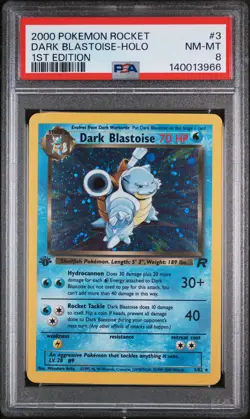 2000 POKEMON ROCKET 1ST EDITION #3 DARK BLASTOISE-HOLO PSA 8 - Image 1