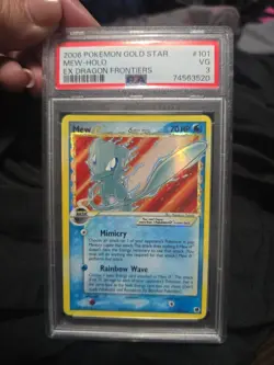 MEW POKEMON GOLD STAR 101/101 2006 EX DRAGON FRONTIERS HOLO ENGLISH PSA 3 VG - Image 1