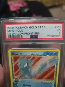 MEW POKEMON GOLD STAR 101/101 2006 EX DRAGON FRONTIERS HOLO ENGLISH PSA 3 VG - Image 3