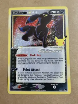 Umbreon Gold Star 17/17 Pokemon Celebrations Classic collection MP - Image 1