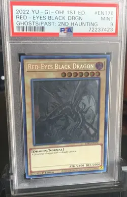 Yu-Gi-Oh! TCG 2022 Red-Eyes Black Dragon Ghost Rare Foil 1st Ed PSA 9 - Image 4