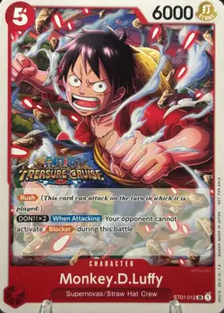 • Monkey.D.Luffy • ST01-012 Treasure Cruise Tournament Pack One Piece TCG NM - Image 1