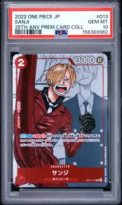 PSA 10 Sanji 013/025 25th Anniversary Premium Card Collection Japanese One Piece - Image 1