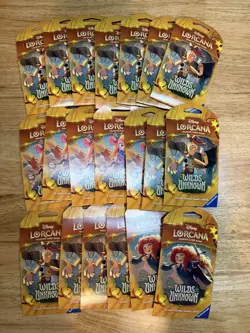 Disney Lorcana Wilds Unknown Sleeved Booster Pack - LOT OF 20 - Factory Sealed - Image 1