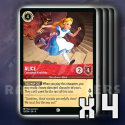 Alice Courageous Keyholder 127 Common x4 Reign of Jafar Disney Lorcana - Image 1