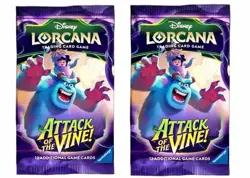 Disney Lorcana Attack of the Vine Booster Pack Lot (2 Packs) - Image 1
