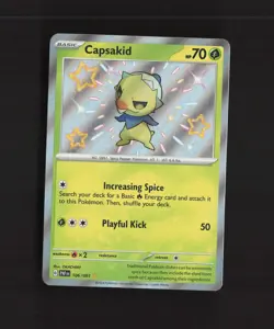 Capsakid 106/091 Paldean Fates Shiny Holo Rare Pokemon Card NM - Image 1