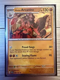 Pokemon TCG Hisuian Arcanine Holo Rare Card 100/167 Twilight Masquerade NM - Image 1
