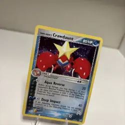 Team Aqua’s Crawdaunt 2/95 HOLO EX Team Magma vs. Team Aqua Pokemon Card 2004 - Image 2