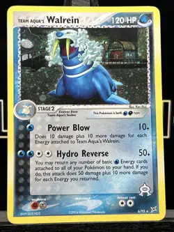 Team Aqua's Walrein 6/95 Holo Rare Team Magma vs Aqua Pokemon Card 2004 - Image 3