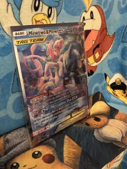 Mew & Mewtwo Pokemon Poster TCG 3-Card Lot EX/GX TAG TEAM Holo XY126 SM191 - Image 2