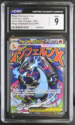 CGC 9 Mega Charizard X ex UPC Black Star Promo 023 Mint Holo Pokemon Card - Image 1
