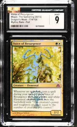 VOICE OF RESURGENCE Dragon's Maze Foil Mythic CGC 9 MTG [Nostalgium] - Image 1