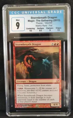 2013 MTG Stormbreath Dragon Theros Mythic Rare Foil CGC 9 Graded Magic - Image 1