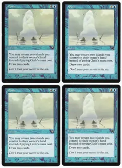 Gush x4 4x 1999 Mercadian Masques #82 PLAYSET Blue Common Instant MTG SP-NM AZ4 - Image 1