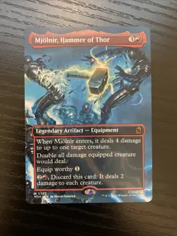 Mjolnir, Hammer of Thor Borderless 0339 Marvel Super Heroes Mythic MTG English - Image 1