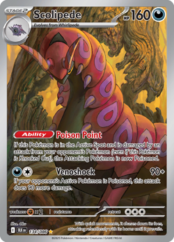Scolipede - 134/086 - Illustration Rare NM, English Pokemon Black Bolt - Image 1