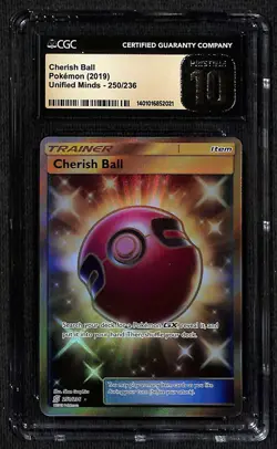 Pokemon Cherish Ball Secret 250/236 CGC 10 Pristine Pop 1 - Image 1