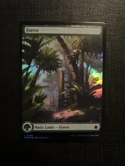 x1 Forest FDN Foundations MTG 290 FOIL FULL ART BASIC LAND M/NM 1x - Image 1