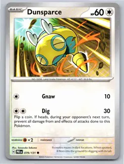2025 POKEMON DUNSPARCE PRISMATIC EVOLUTIONS 079/131 COMMON NM B865 FREE S&H - Image 1
