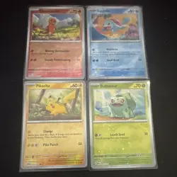 Pokemon Costco 151 Foil promo set Pikachu Squirtle, Charmander Bulbasaur - Image 1