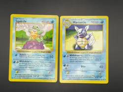 Pokemon TCG: SHADOWLESS BASE SET Squirtle 63/102 AND Wartortle 42/102 - Image 1