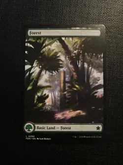 x1 Forest FDN Foundations MTG 290 FULL ART BASIC LAND M/NM 1x - Image 1