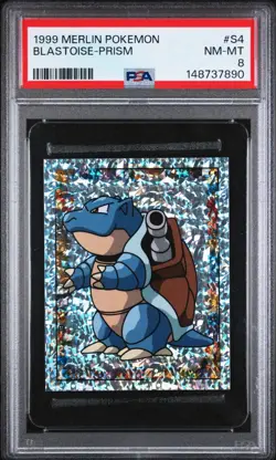 PSA 8 NM/MT 1999 MERLIN POKEMON S4 BLASTOISE-PRISM - Image 1