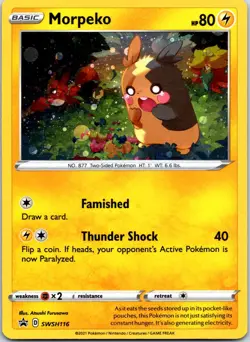 Morpeko SWSH116 Holo Promo Sword & Shield Promo Pokemon Near Mint - Image 1