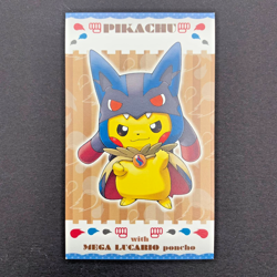 Poncho Pikachu Mega Lucario Business Card Pokemon Center Promo Japanese | LP - Image 1