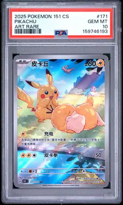 2025 POKEMON SIMPLIFIED CHINESE 151 C-COLLECTION 151 ART RARE PIKACHU PSA 10 - Image 1