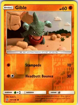 Gible 112/236 Common Unified Minds Pokemon Reverse Holo Near Mint - Image 1