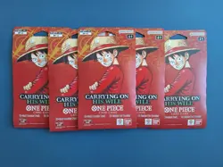 One Piece OP-13 CARRYING ON HIS WILL Sleeved Booster Packs Lot Of 5 English 5x - Image 1