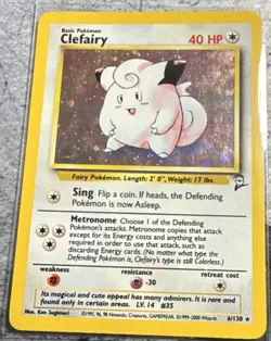 Pokemon TCG Clefairy Base Set 2 Holo Rare 6/130 English 2000 40 HP WOTC - Image 1