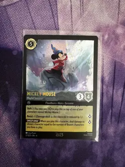 NEW 2024 Disney D23 Expo LORCANA Mickey Mouse Playful Sorcerer CARD & PIN - Image 2