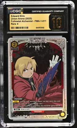 Union Arena GRADED Edward Elric Fullmetal Alchemist R One Star PRISTINE 10 CGC - Image 1