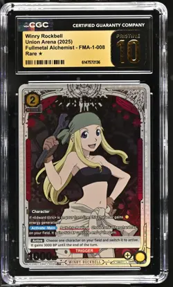 Union Arena GRADED Winry Rockbell FMA R One Star PRISTINE BLACK LABEL 10 CGC - Image 1