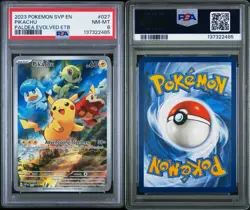 2023 POKEMON SVP EN-SV BLACK STAR PROMO PIKACHU #027 PALDEA EVOLVED ETB PSA 8 - Image 3