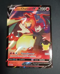Lance's Charizard V SWSH133 Celebrations Promo Holo Pokemon Card - Image 1
