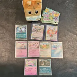 Eevee Plush Deck Box, 8 Cards, Eevee Ex Promo 174 Prismatic Evolutions SPC ETB - Image 1