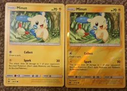 Pokemon Minun Shining Legends Normal & Reverse Holo Set 2 Cards - Image 1