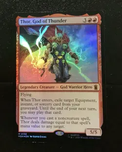 MTG Thor, God of Thunder (Foil) - Marvel Super Heroes (MSH) #156 Mythic - Image 1