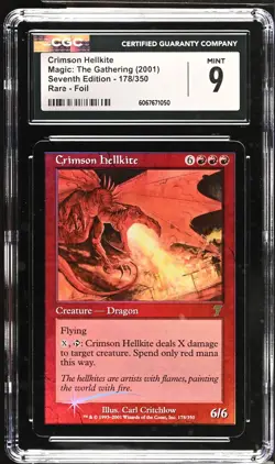 CRIMSON HELLKITE 7th Edition Foil Rare CGC 9 MTG [Nostalgium] - Image 1