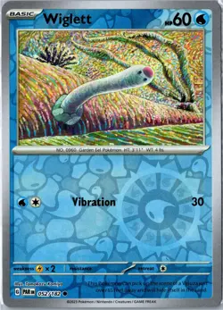 Pokemon Card - Wiglett 052/182 Paradox Rift Common Reverse Holo Near Mint - Image 1